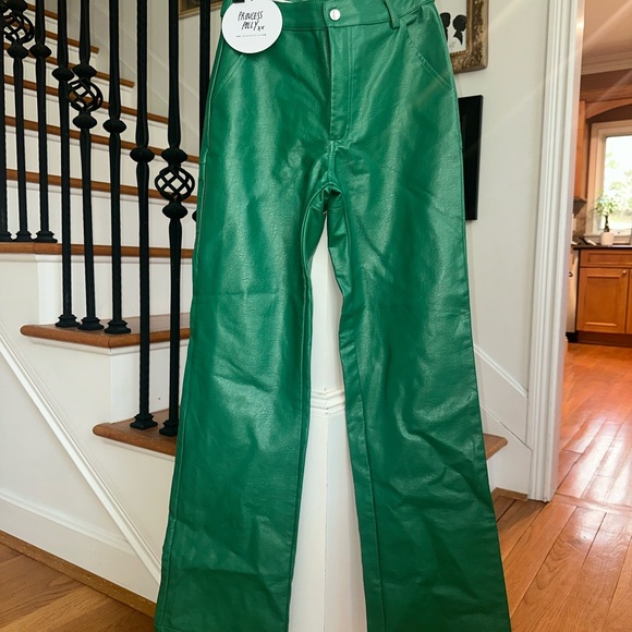Princess Polly Green Vegan Leather Pants - Picture 4 of 6